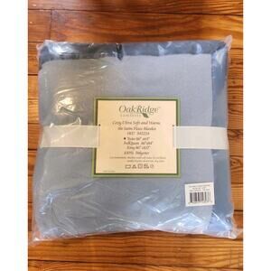 Oak Ridge Satin Fleece Blanket Baby Blue Burgundy Satin Trim Twin 64x86
